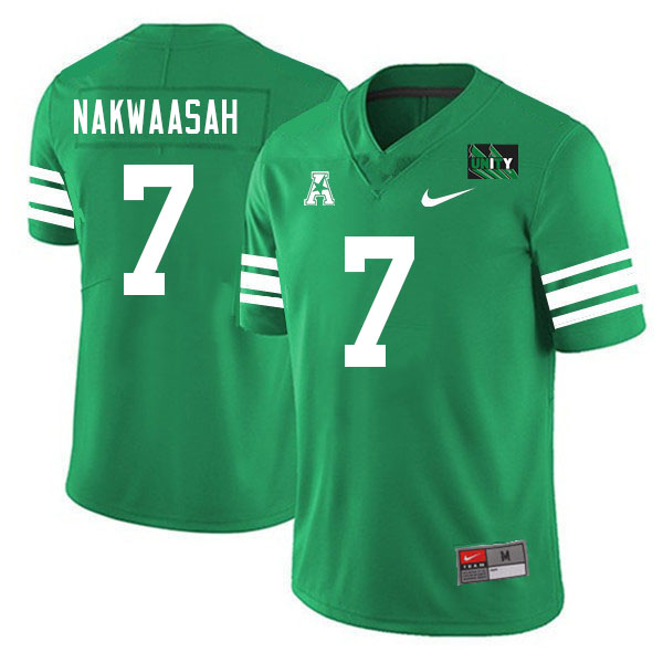 Men-Youth #7 Nick Nakwaasah North Texas Mean Green 2023 College Football Jerseys Stitched Sale-Green